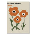 Minimalist yayoi kusama floral canvas wall art living room set