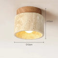 Yellow marble ceiling light beige fabric and wood for living room