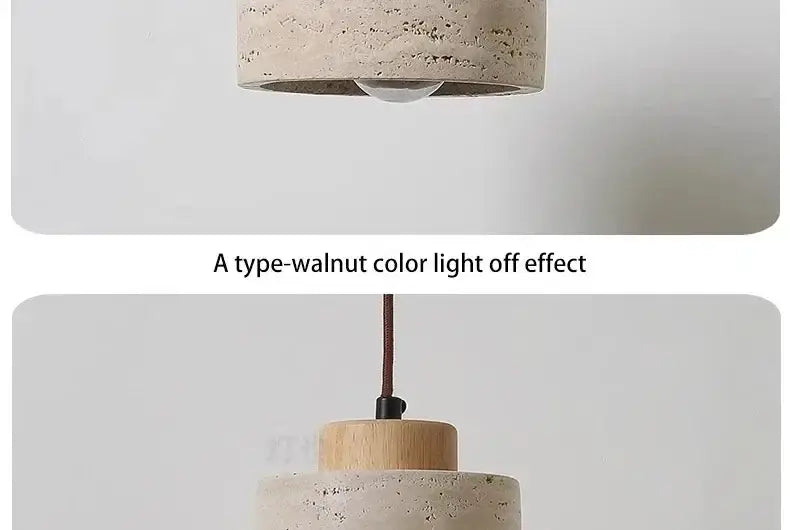 Retro off white stone led pendant – dining room chandelier