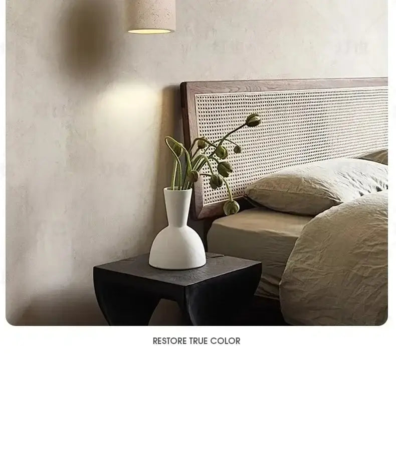 Retro off white stone led pendant – dining room chandelier