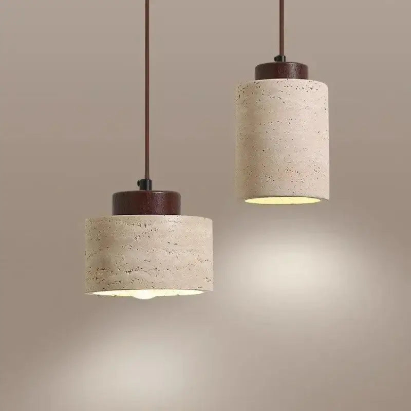 Retro off white stone led pendant – dining room chandelier