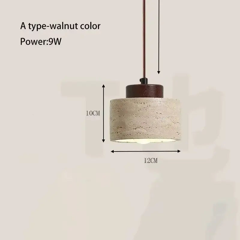 Retro off white stone led pendant – dining room chandelier