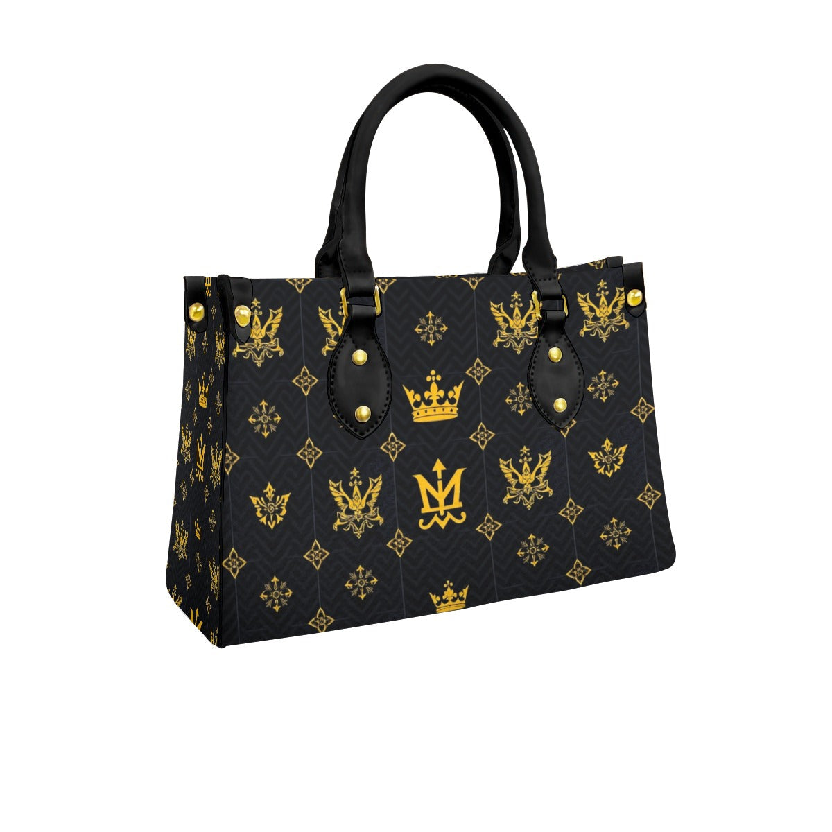 Munsieur Designer Black Handbag with Zip Pocket