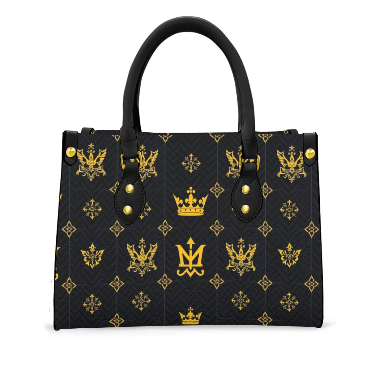 Munsieur Designer Black Handbag with Zip Pocket