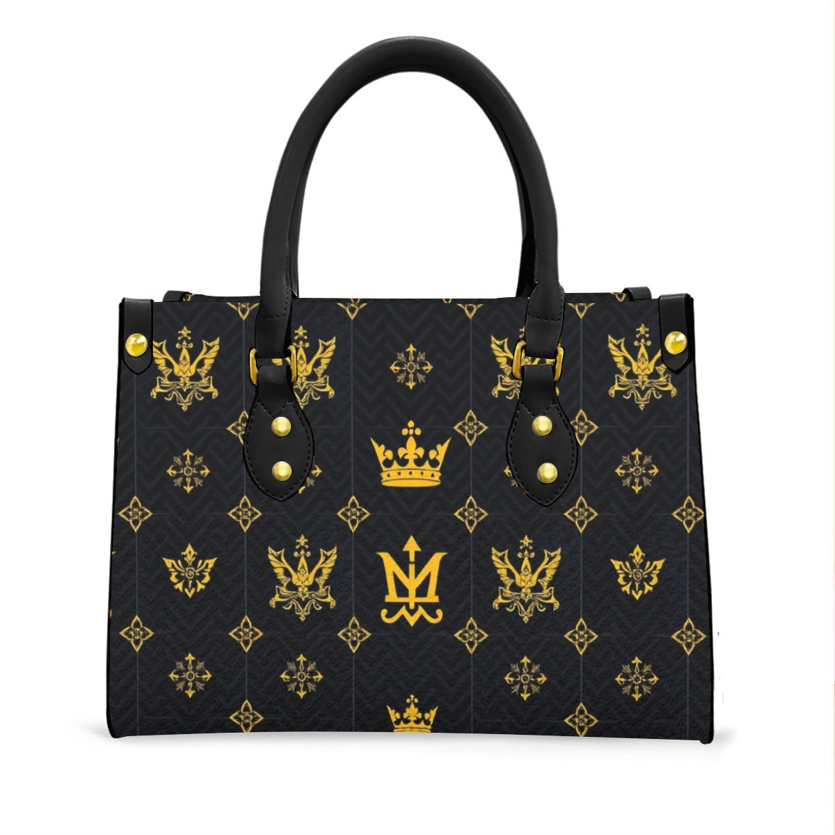 Munsieur Designer Black Handbag with Zip Pocket