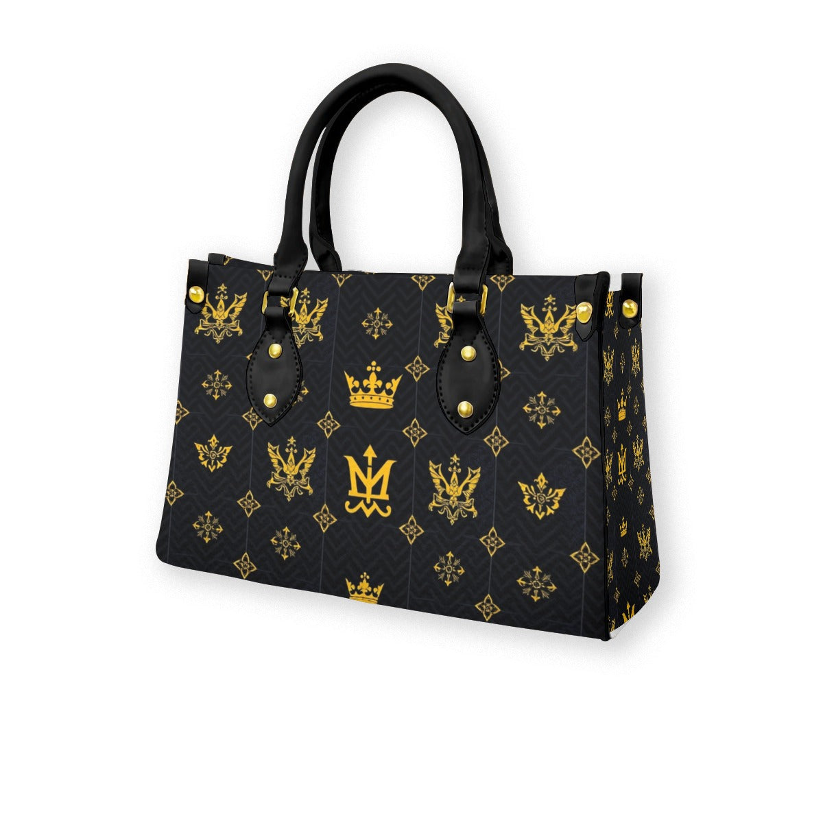 Munsieur Designer Black Handbag with Zip Pocket