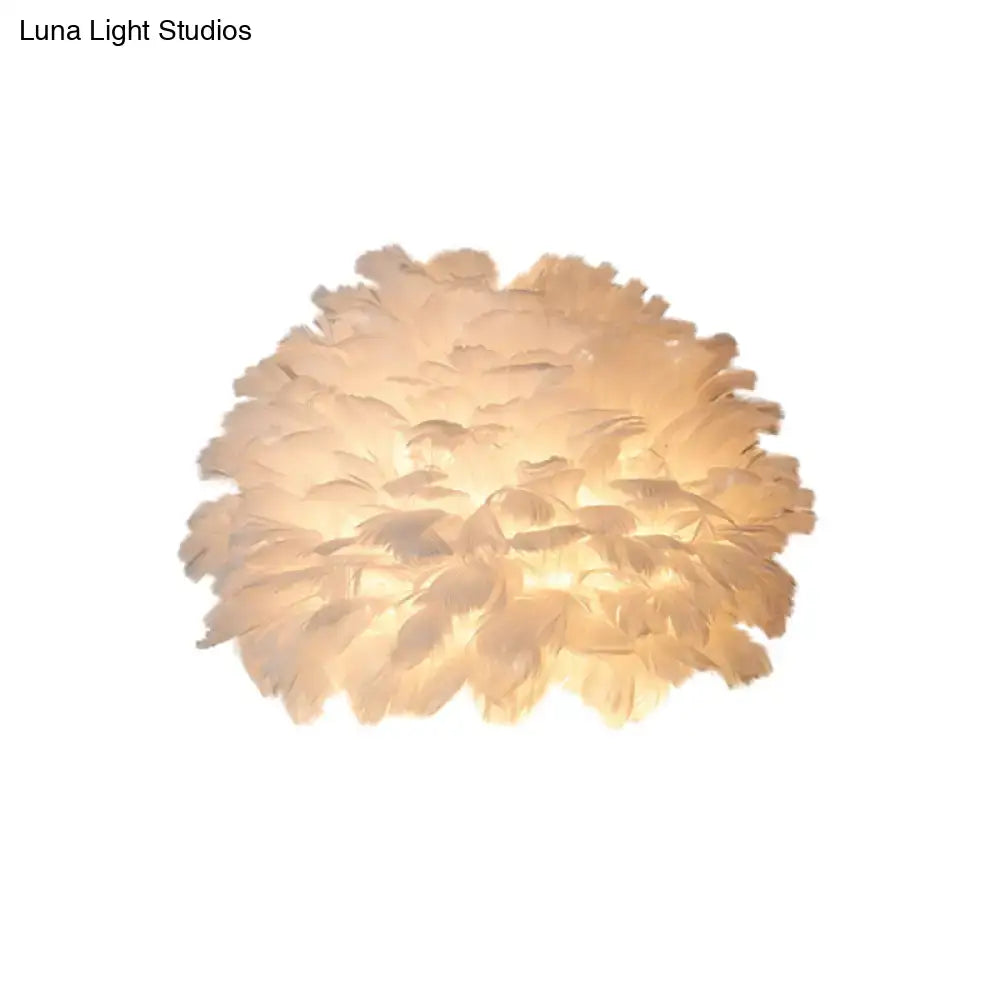 Designer feather white & grey wall sconce bedroom wall lamp