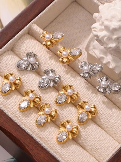 Titanium Bow Stud Earrings