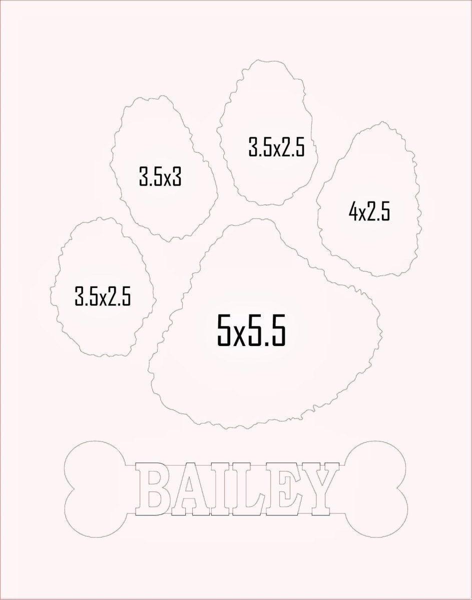 Dog Paw Print Picture Frame
