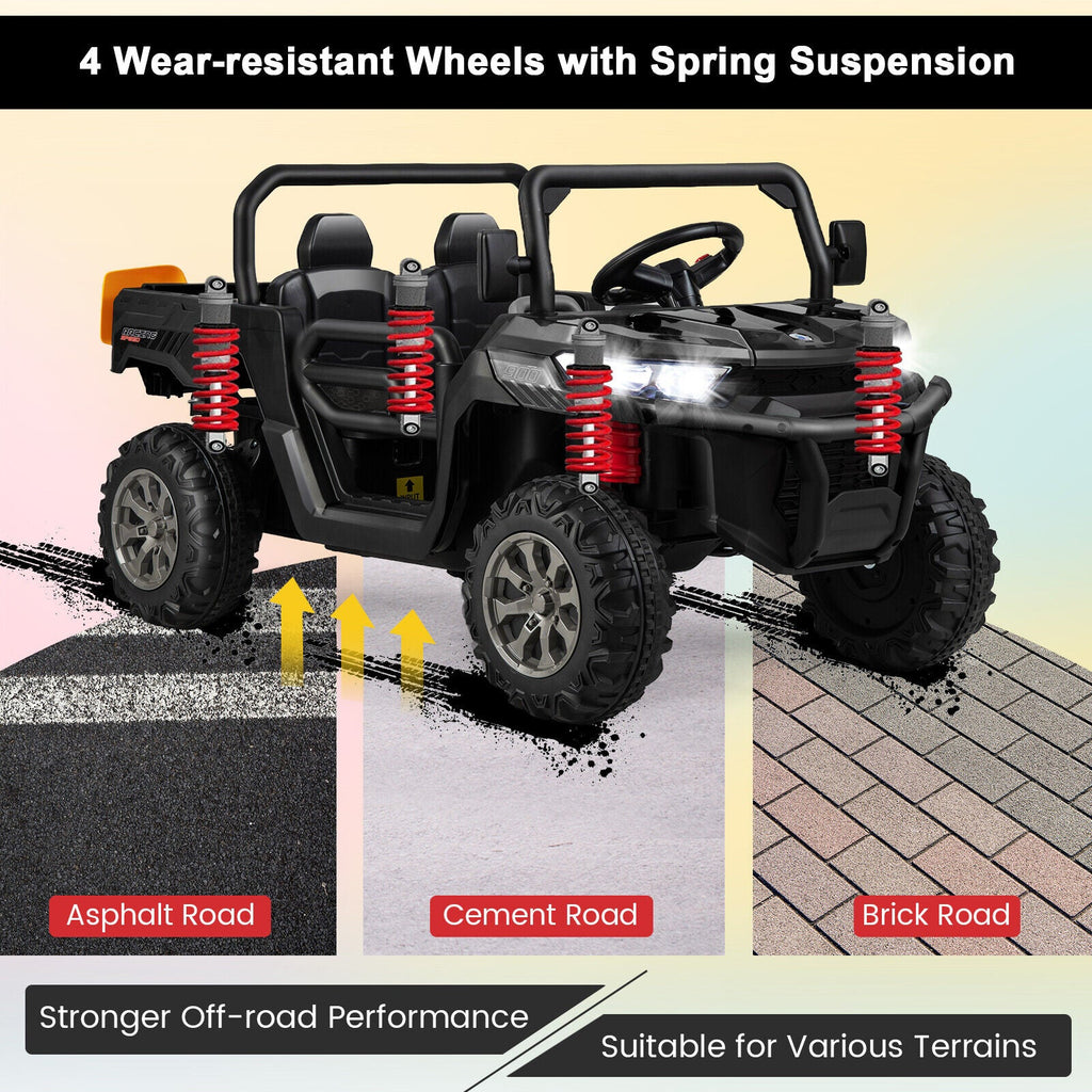 Dump Truck Ride-On Toy with Safety Belt and Lockable Doors - 12V