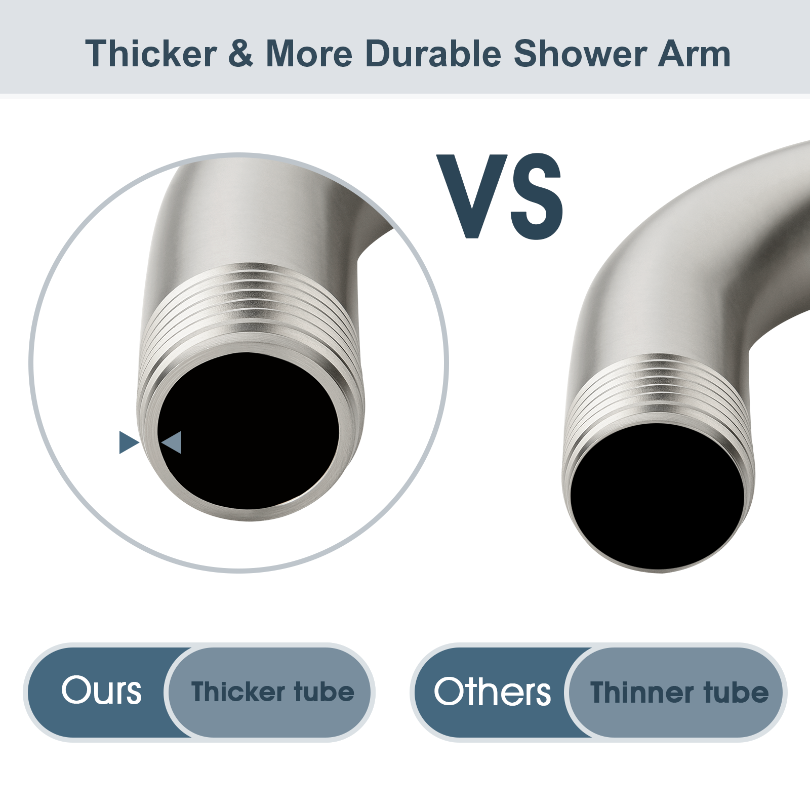 10 Inch Solid Brass Shower Head Extension Arm, Wall Mounted Shower Pipe Arm