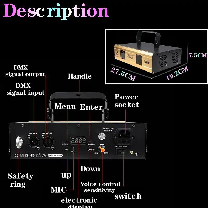 Dynamic geometric beam laser projector – living room party light