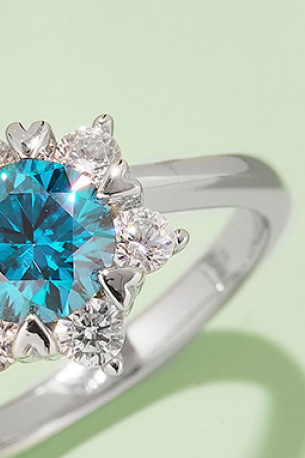1 Carat Lab-grown Diamond Ring Moissanite 925 Sterling Silver Cluster