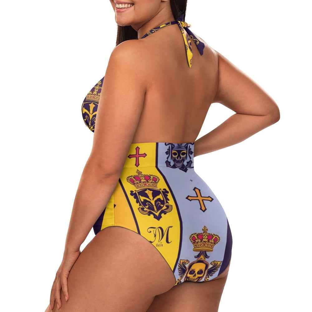 MUNSIEUR All-Over Print Women's High Cut One-piece Swimsuit