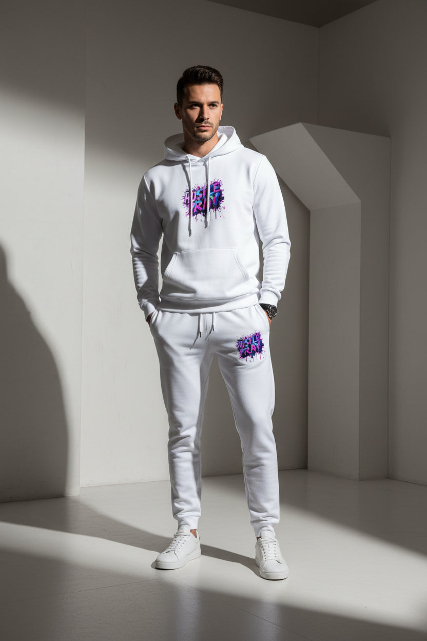 Munsieur Design Graphic Hoodie Set for Men "Hustle and Pray"