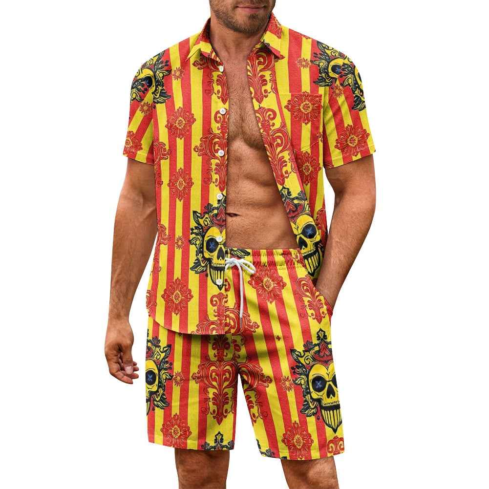 Men's Matching Outfit - Two Piece Shorts Set for Summer Fun