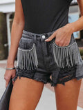 Women's Distressed Denim Bottoms with Pockets