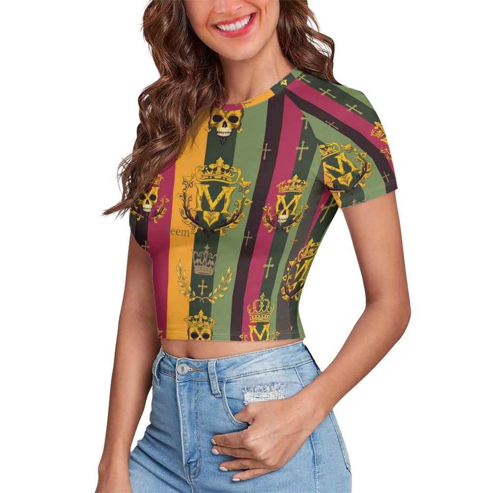 MUNSIEUR Tight cropped navel-baring T-shirt