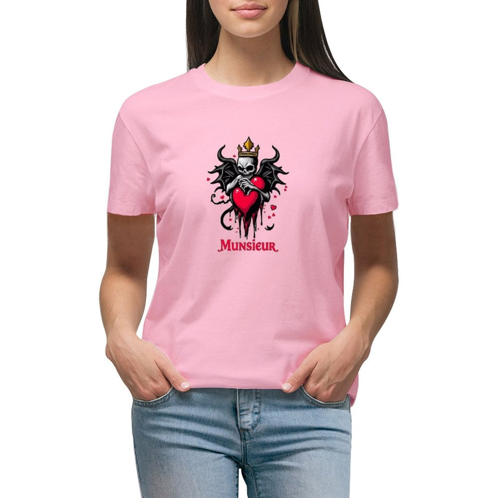 Munsieur Women's T-shirt "Queen" Bleeding Collection for Valentine's Day Embroidered