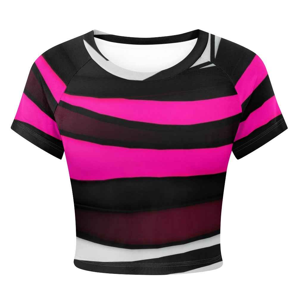 MUNSIEUR Tight cropped navel-baring T-shirt
