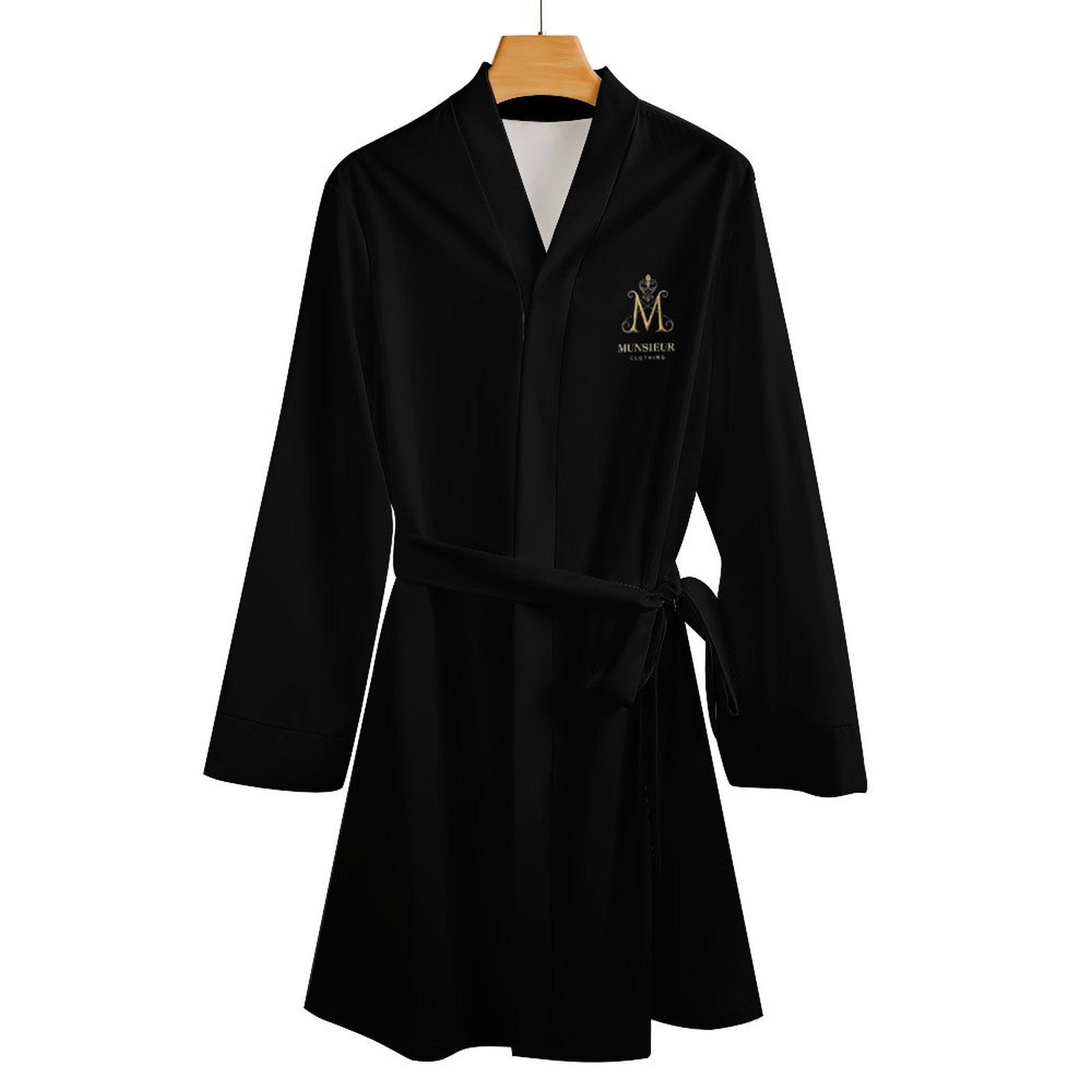 MUNSIEUR Satin Robe - Elegant Long Sleeve Loungewear for Women