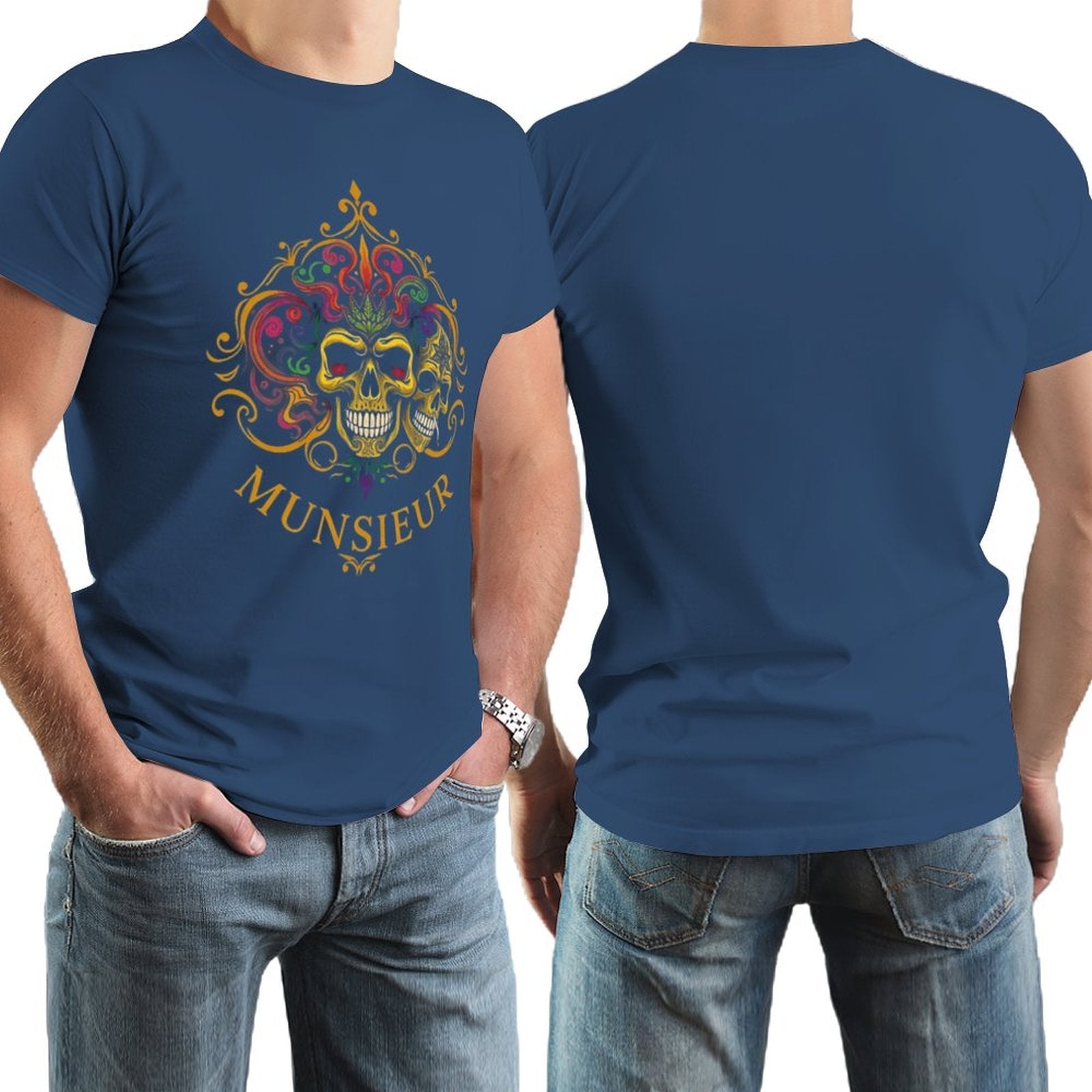 Men's Munsieur Brand Tee "Mardi Gras" Streetwear Design