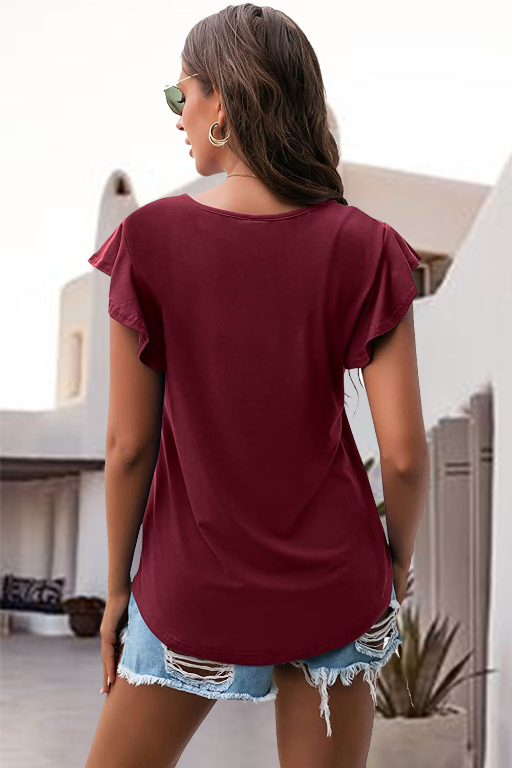 Ruffled Sleeve Blouse