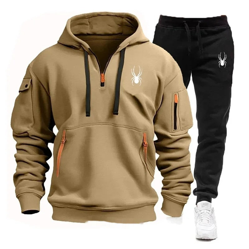 Casual Men's Jogger Set Pocket Polyester