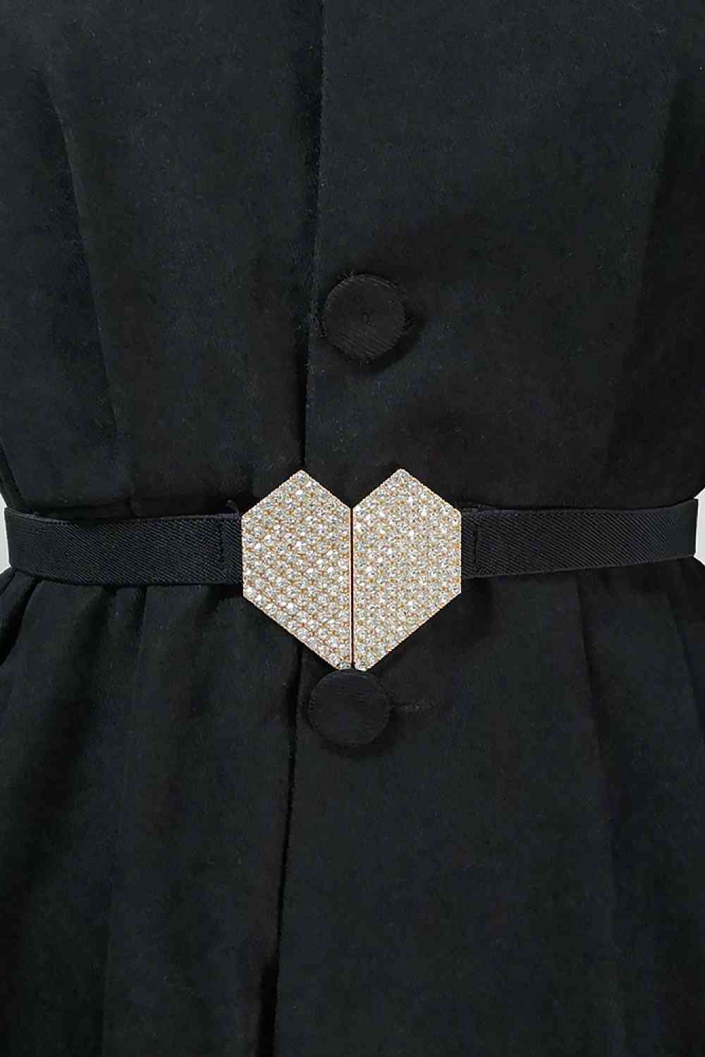 Rhinestone Buckle Elastic Belt