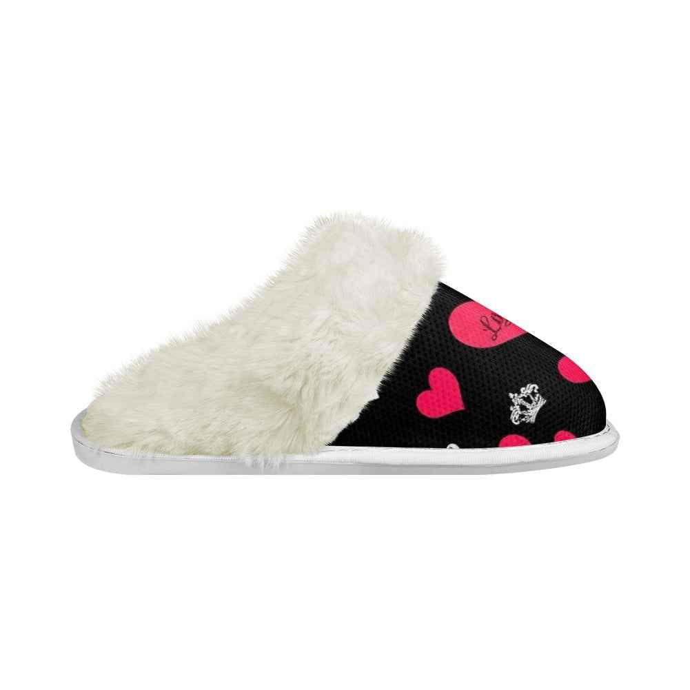 MUNSIEUR Cotton Slippers with fur edges Valentine's Day Collection New Arrivals