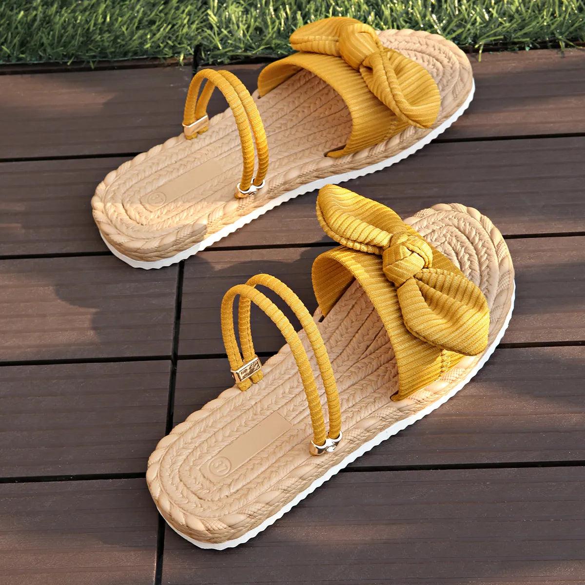 Bow Open Toe Platform Sandals