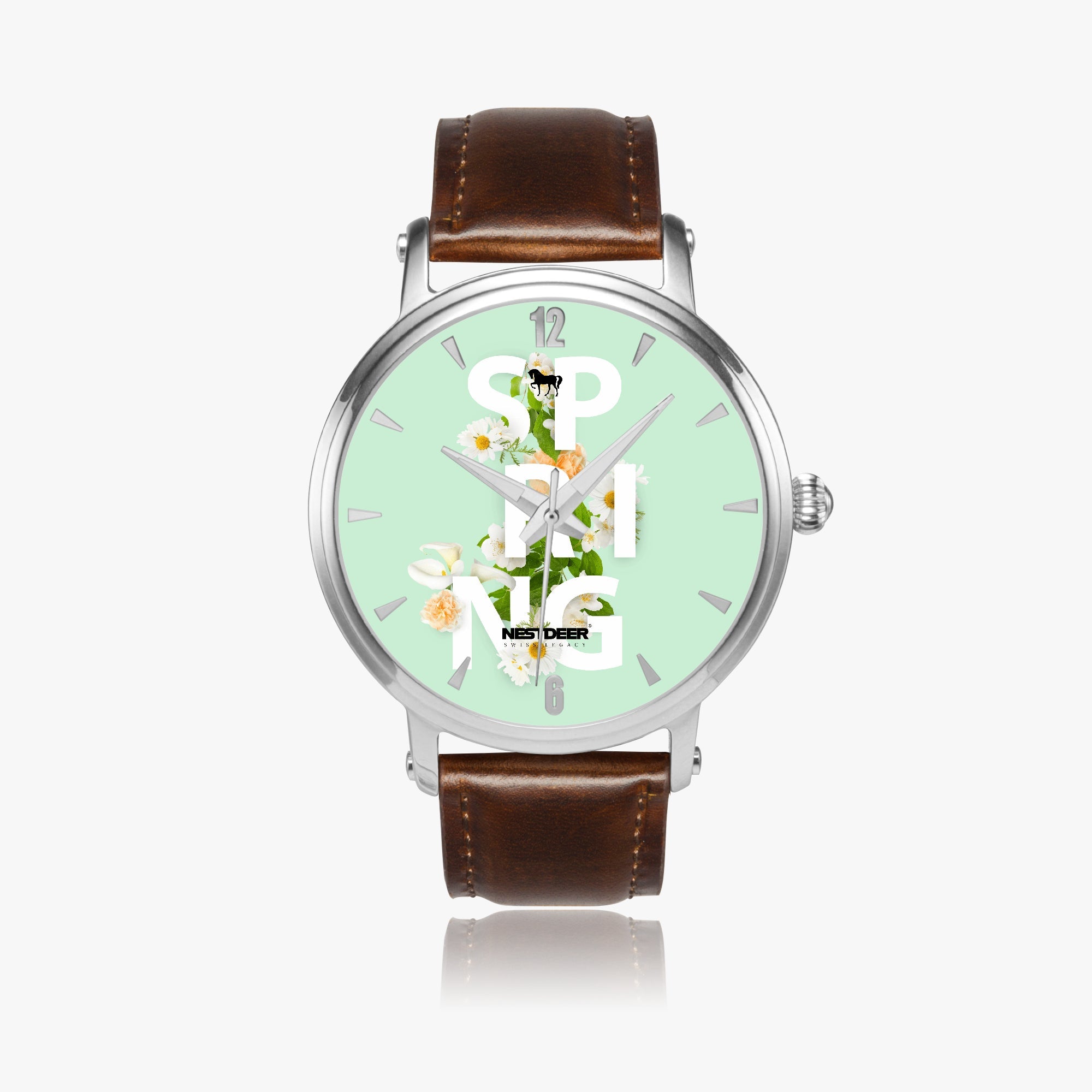 159. 46mm NESTDEER SPRING Unisex Automatic Watch (Silver)