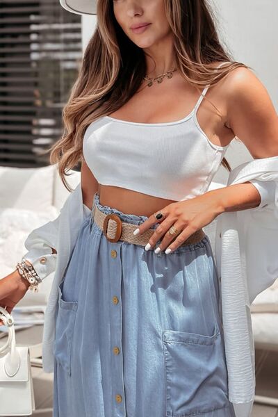 MUNSIEUR Frill Maxi Skirt - Luxury Designer Skirt with Pockets for Women