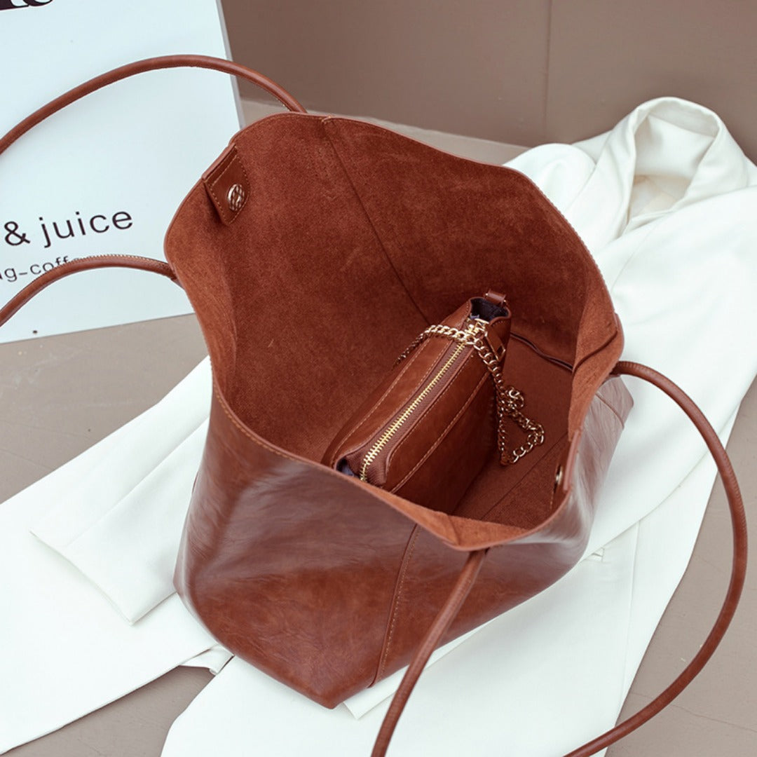 Design women's large capacity tote purse, vintage commuter shoulder bag, versatile underarm tote bag, top handle purse