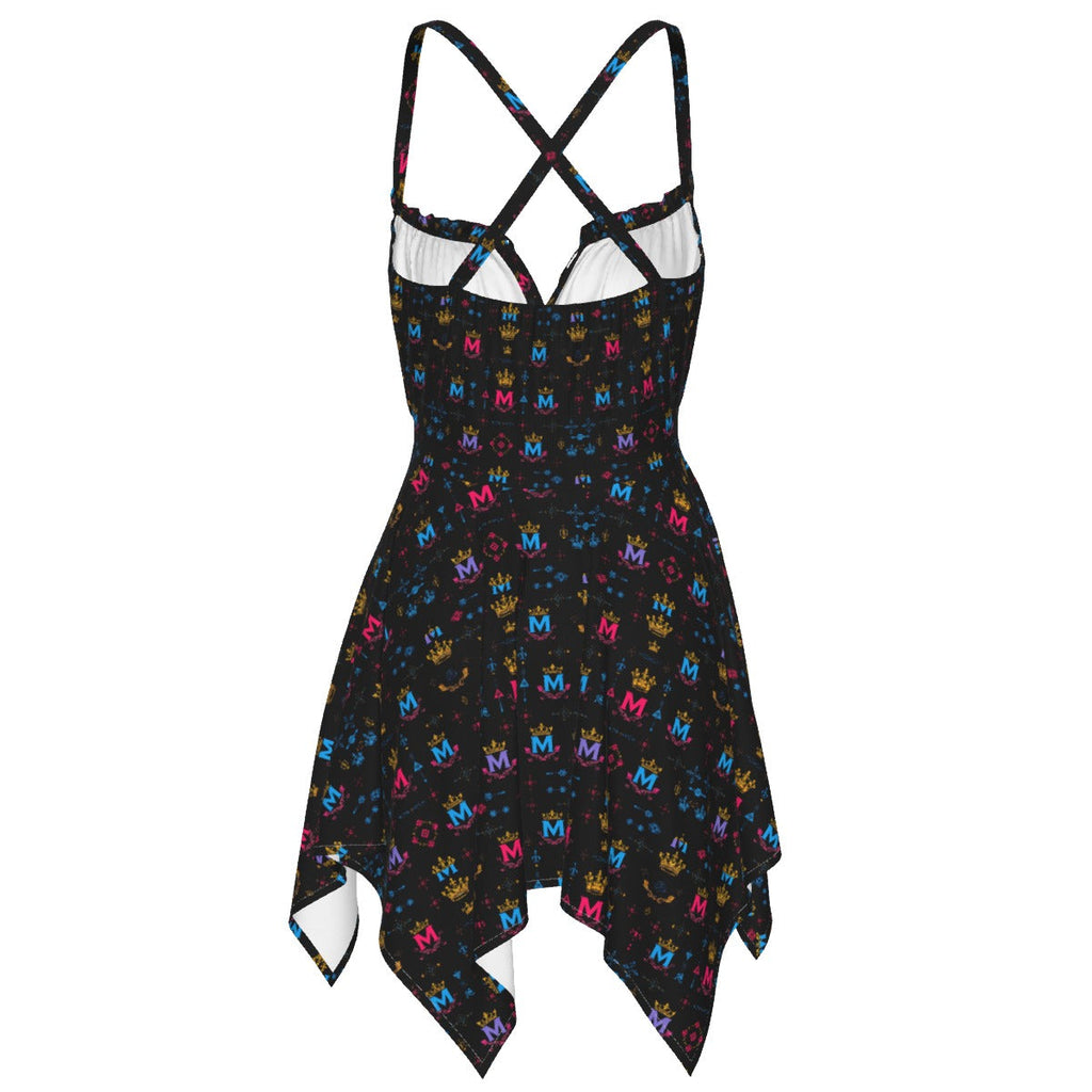 Munsieur Edgy Luxury Slip Dress for Women with Graphic Print
