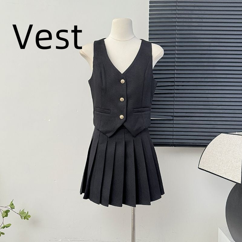 Women's Tennis Skirt Set + Blouse High Waist Pleated Two-piece