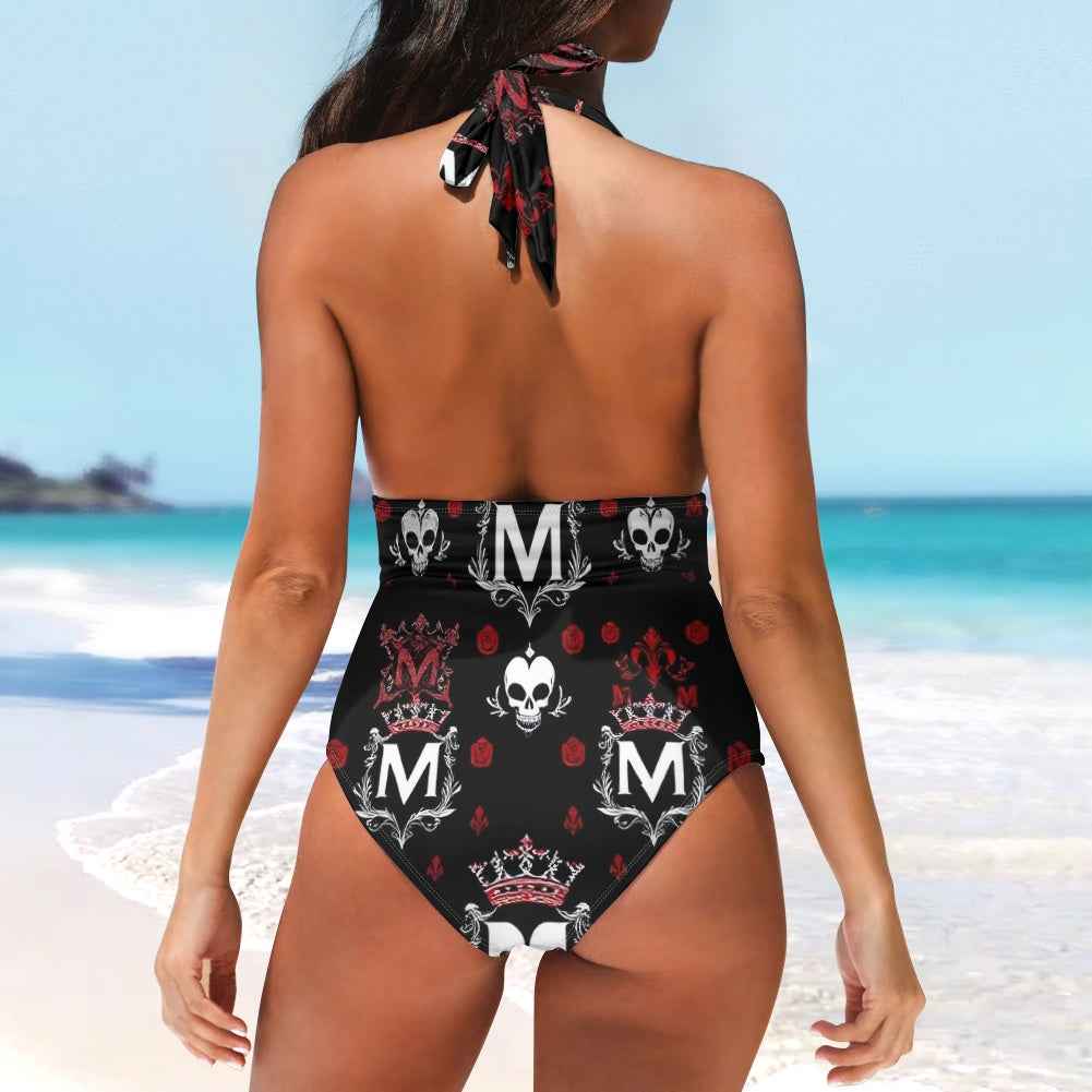 MUNSIEUR All-Over Print Women's High Cut One-piece Swimsuit