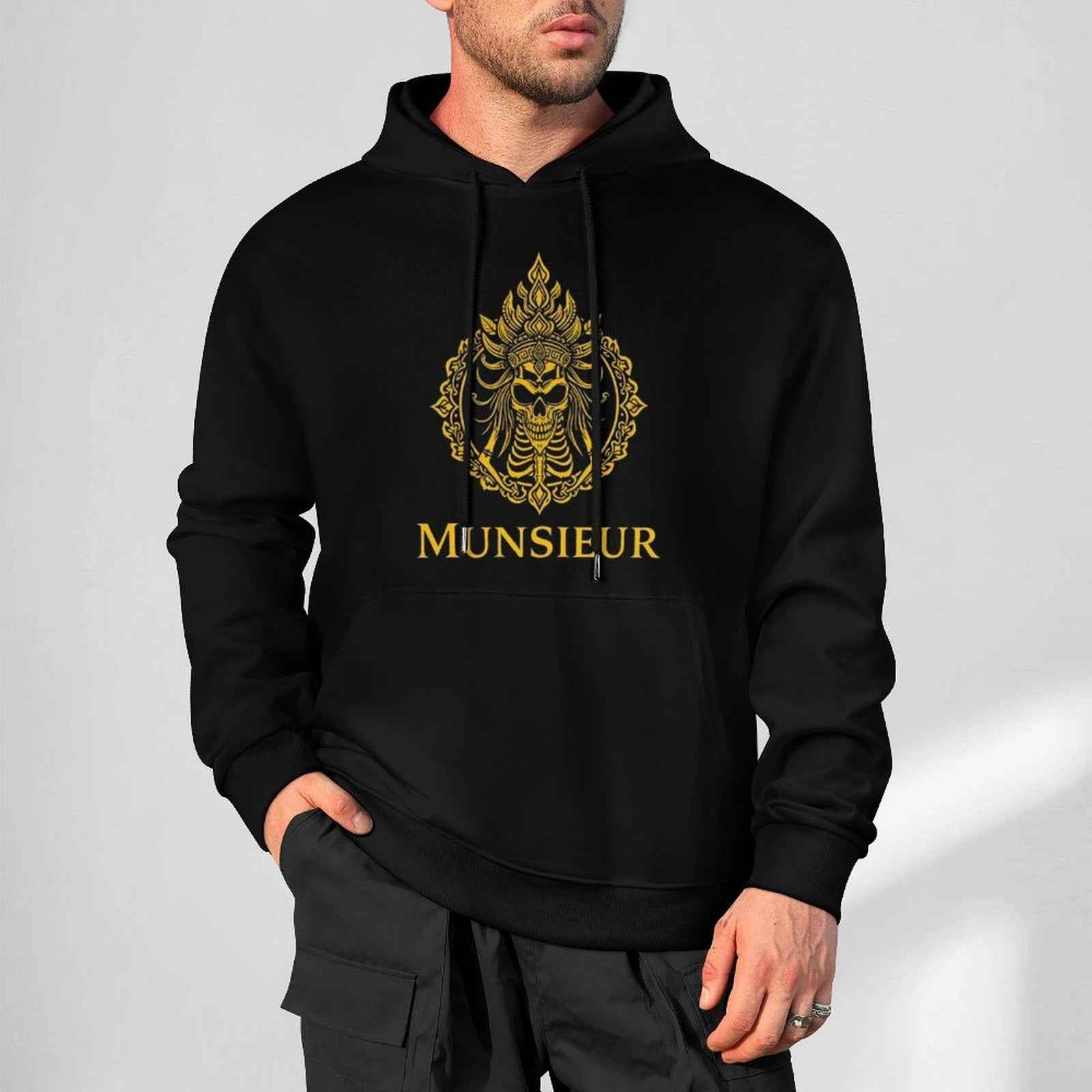 Phantom Threads Hoodie - Intricate Skull Embroidery Gothic Streetwear