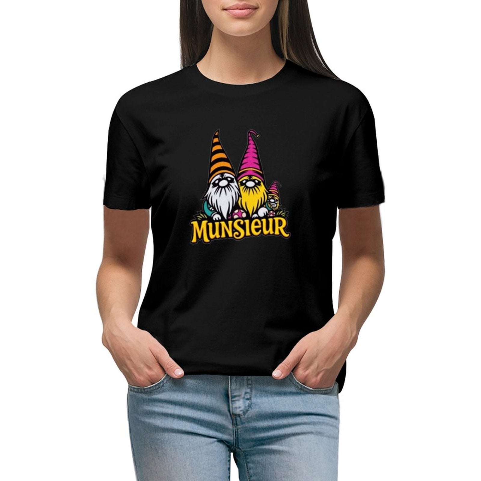 Munsieur Women's Designer T-shirt "Gnomies" Streetwear for Her