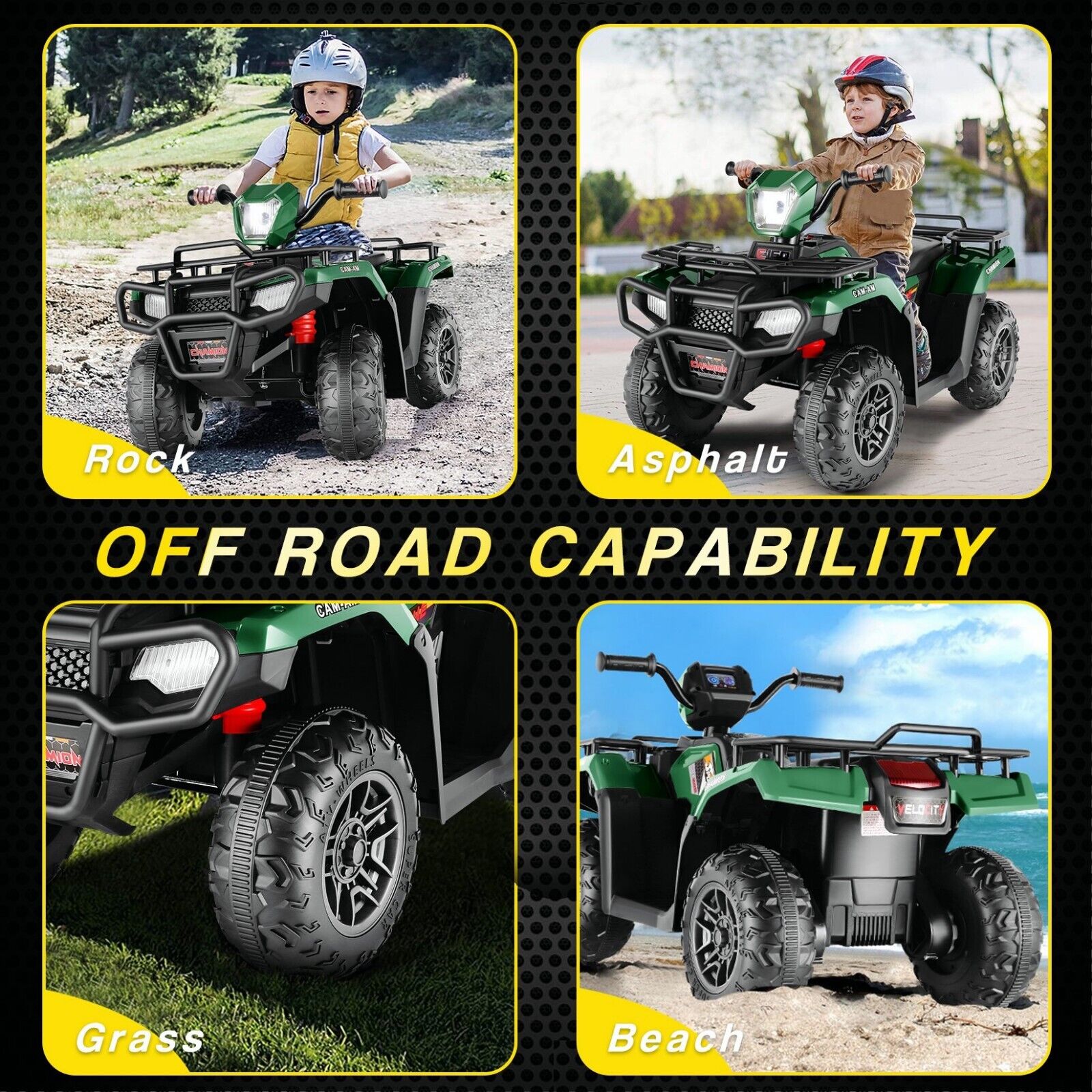 Electric 12V ATV Quad for Kids with 2 Speeds and 2x30W Motor