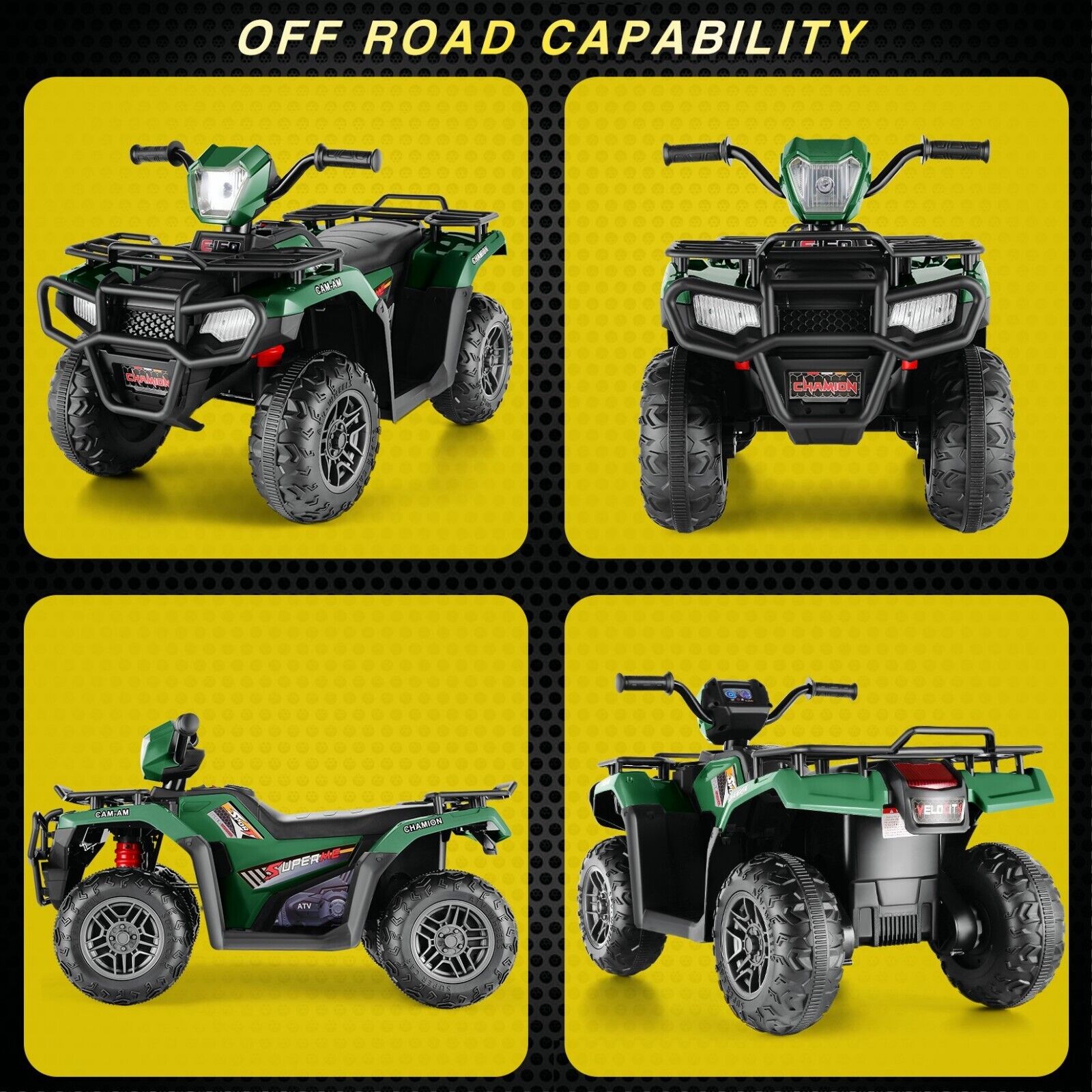 Electric 4-Wheeler Quad for Kids - 12V Battery Powered Ride-On with Dual Speeds