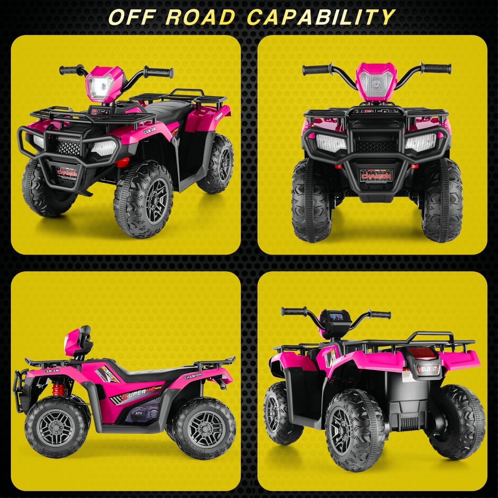 Electric 4-Wheeler Quad for Kids - 12V Battery Powered Ride-On with Dual Speeds
