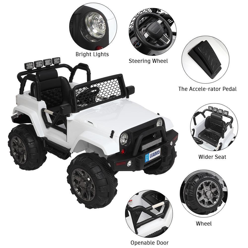 Electric 12V Kids Ride On Car with Remote Control and LED Lights - Perfect Gift for Little Drivers!