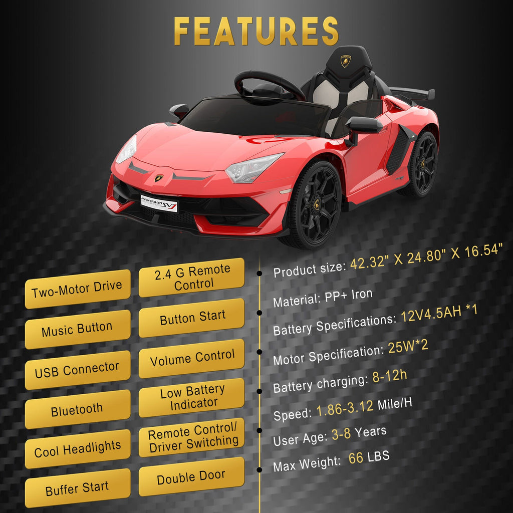 Electric 12V Kids Ride-On Sports Car with LED Remote Control