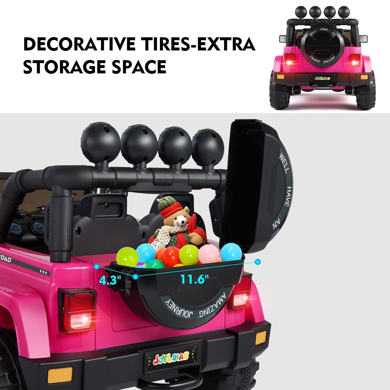 12V Electric Toy Jeep for Kids with Remote Control, USB, and Bluetooth Connectivity