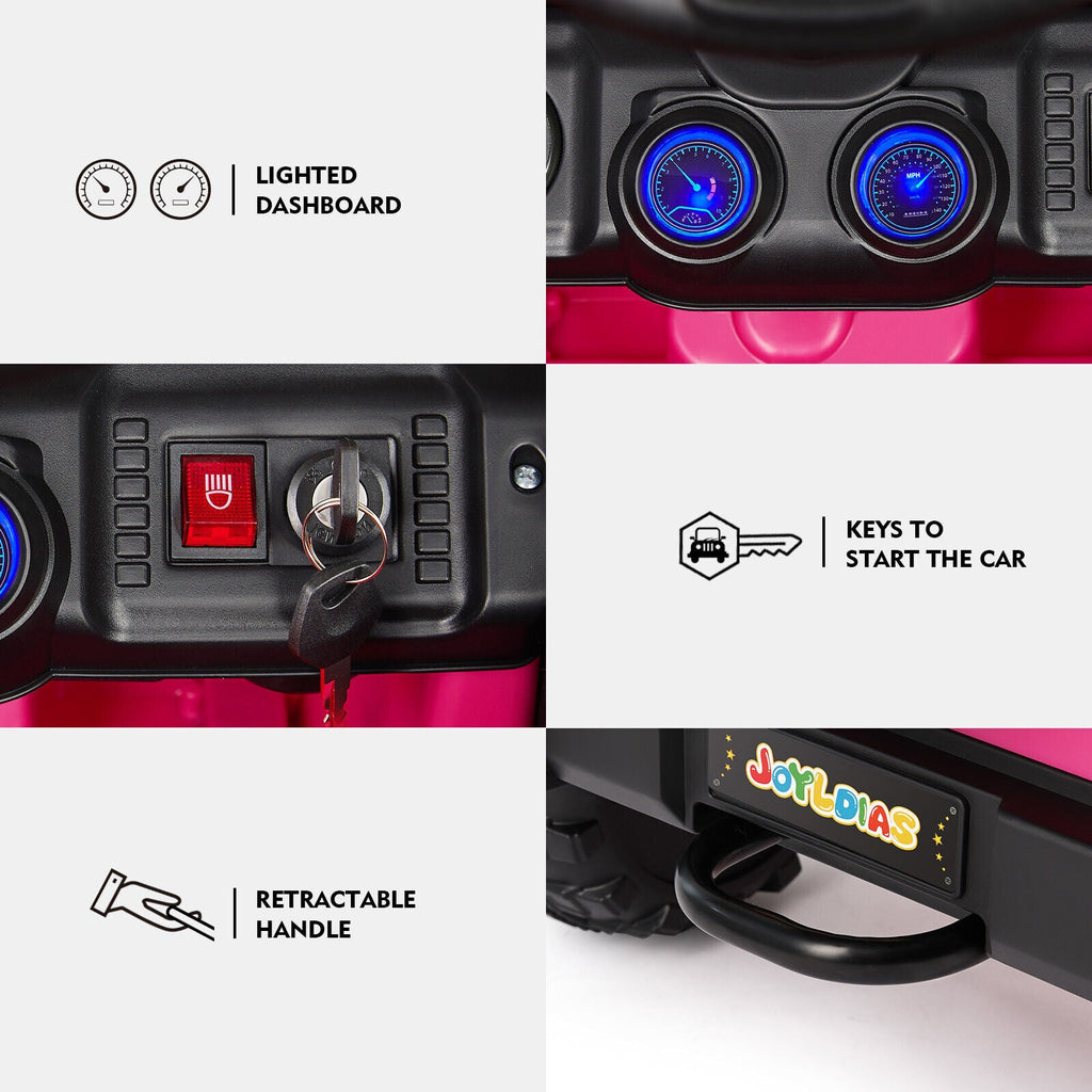 12V Electric Toy Jeep for Kids with Remote Control, USB, and Bluetooth Connectivity
