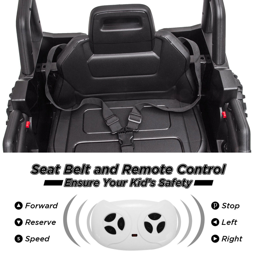 Electric 2-Seater Jeep for Kids with MP3 and LED Lights - 12V Battery Powered for Safe Fun!