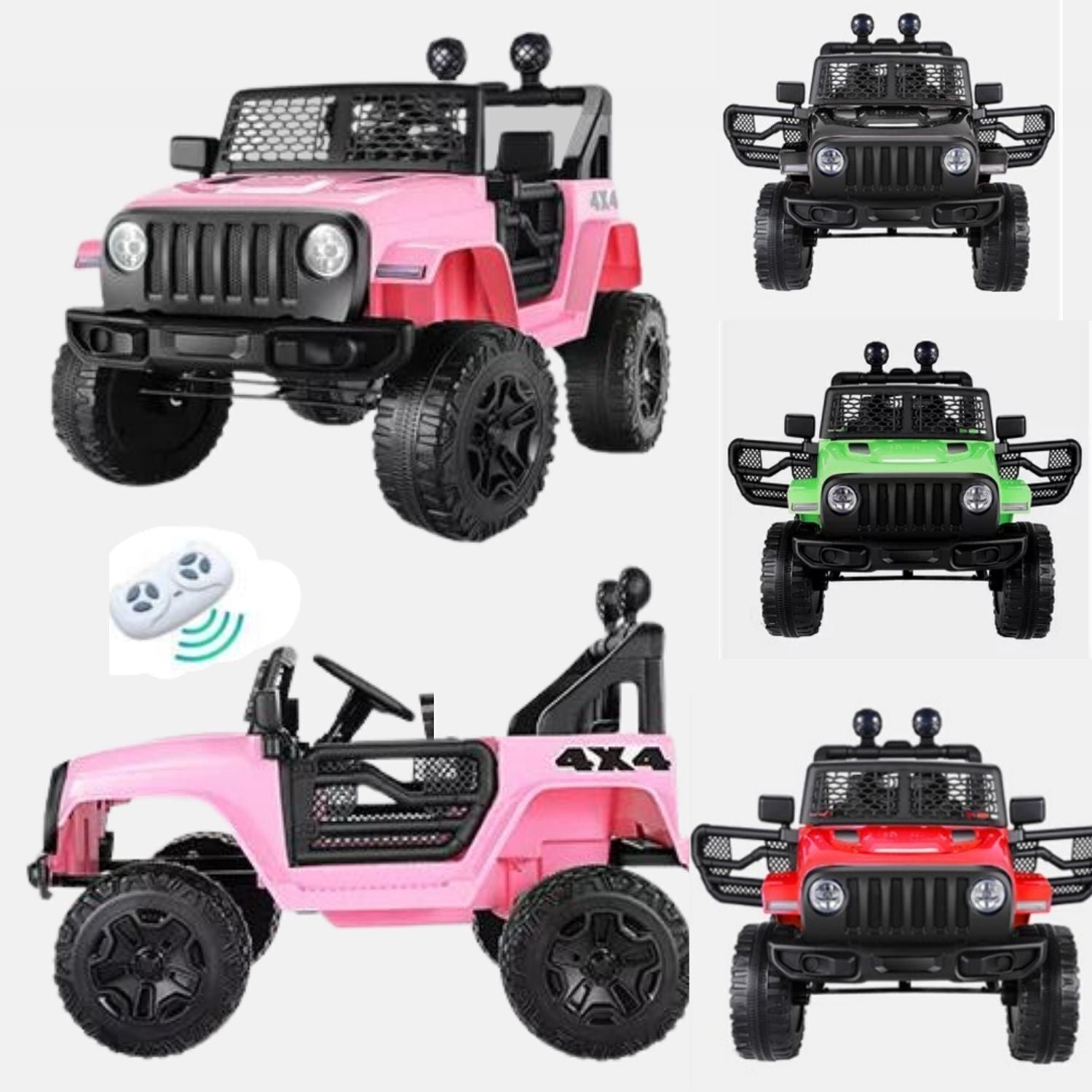 Electric 2-Seater Jeep Toy with MP3, Remote Control, and LED Lights - 12V 7AH Power for Kids