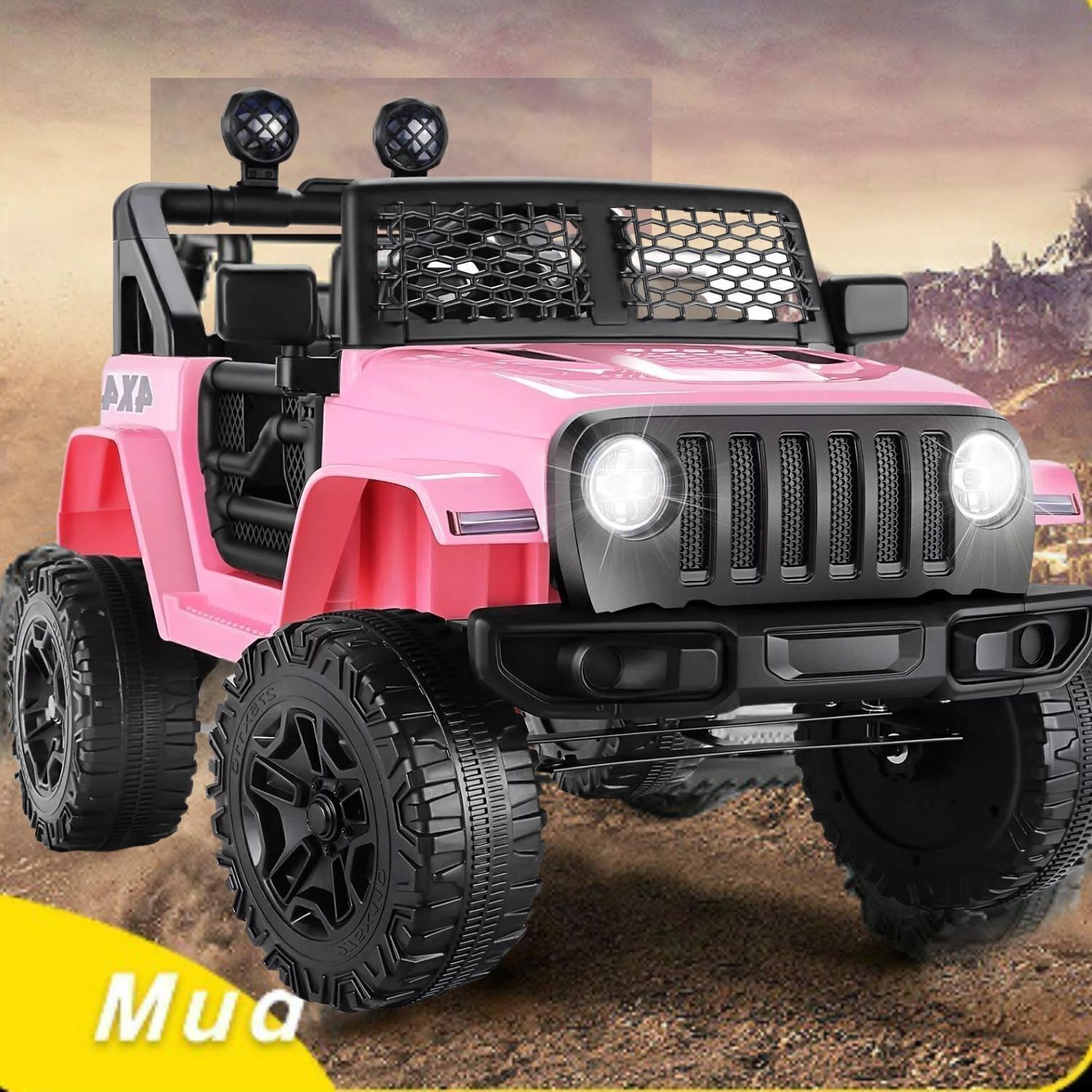 Electric 2-Seater Jeep Toy with MP3, Remote Control, and LED Lights - 12V 7AH Power for Kids