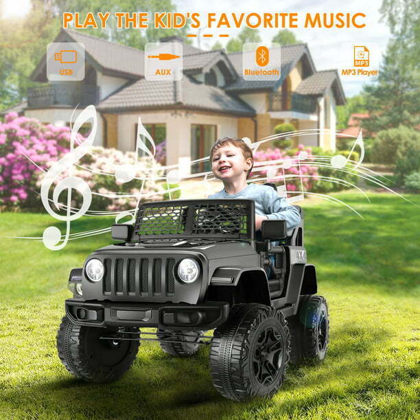 Electric Kids Ride-On Truck with Remote Control, LED Lights, and Music - 12V Battery Powered
